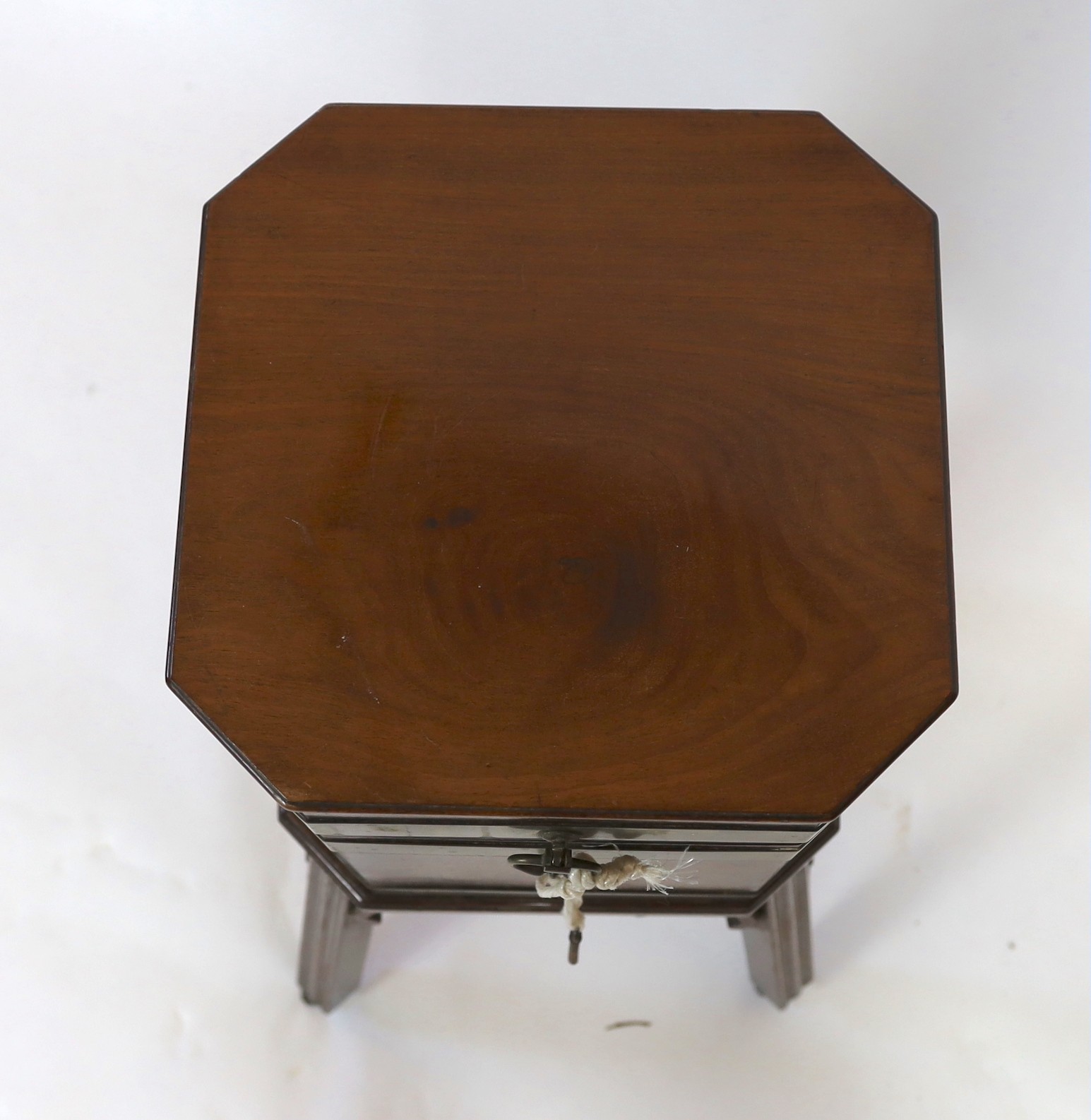 A George III brass bound mahogany cellaret, width 39cm depth 38cm height 70cm